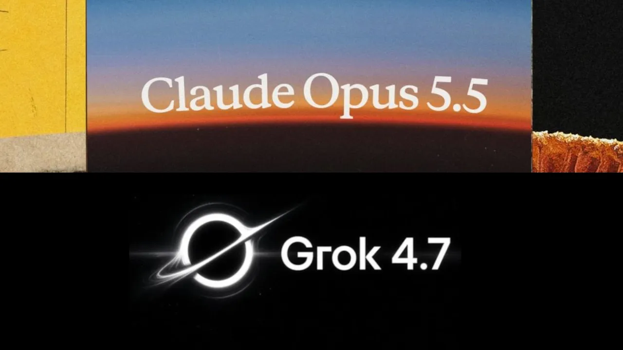 Logo-uri Grok 4.7 si Claude Opus 5.5
